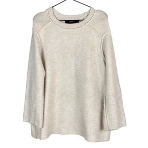 Zara cream oversized tunic sweater